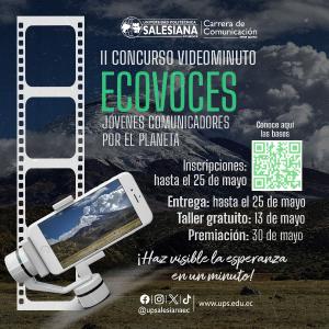 Afiche del II Concurso Video Minuto “EcoVoces, haz visible la esperanza en un minuto”